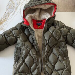 Polo by Ralph Lauren Olive and Cream Down, Water Repellent Jacket